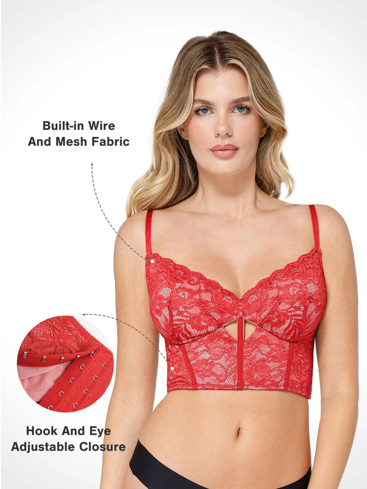 Shapewear Lace Corset Top Split Skirt Mesh Cover-Up Set