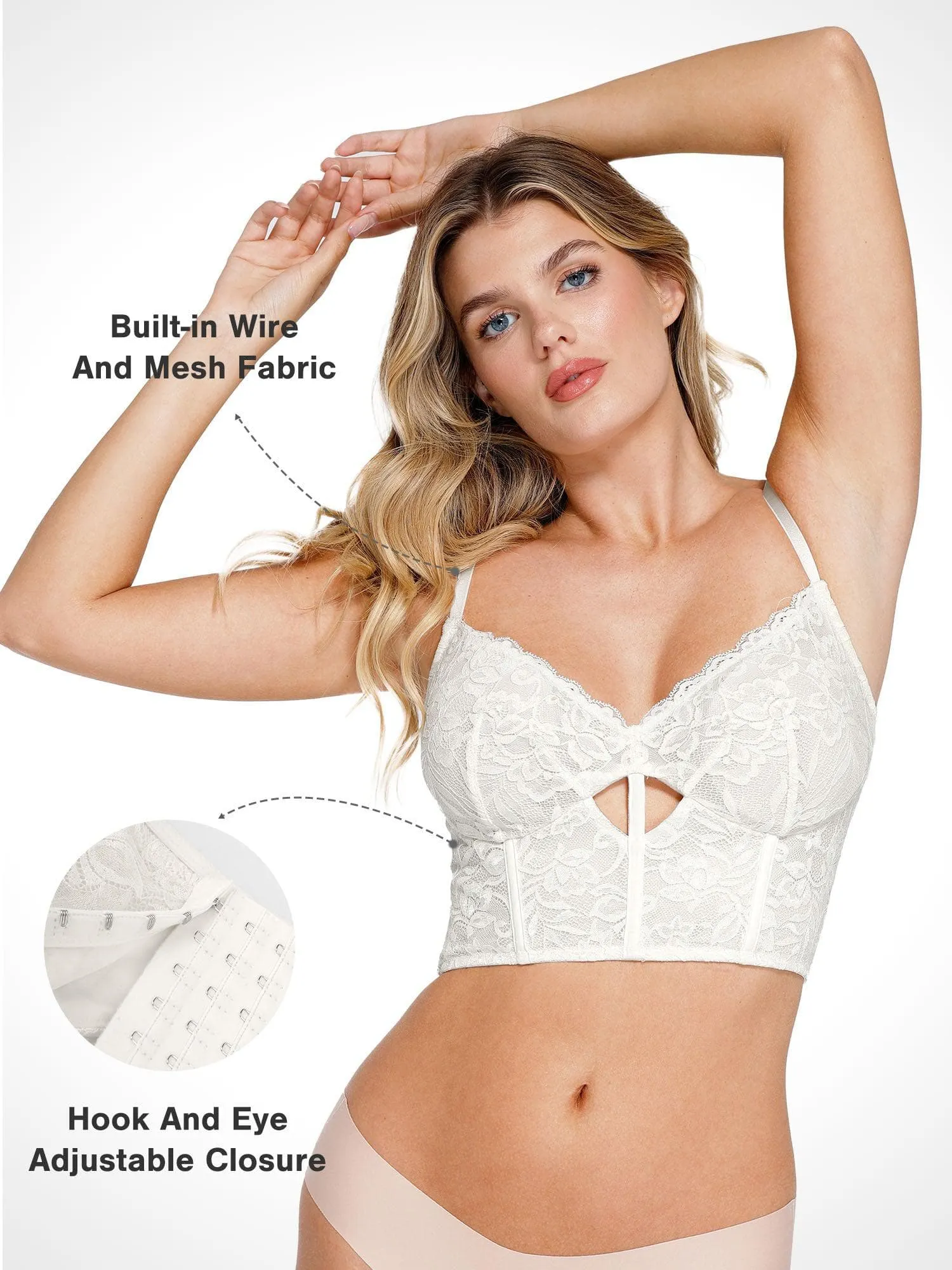 Shapewear Lace Corset Top Split Skirt Mesh Cover-Up Set