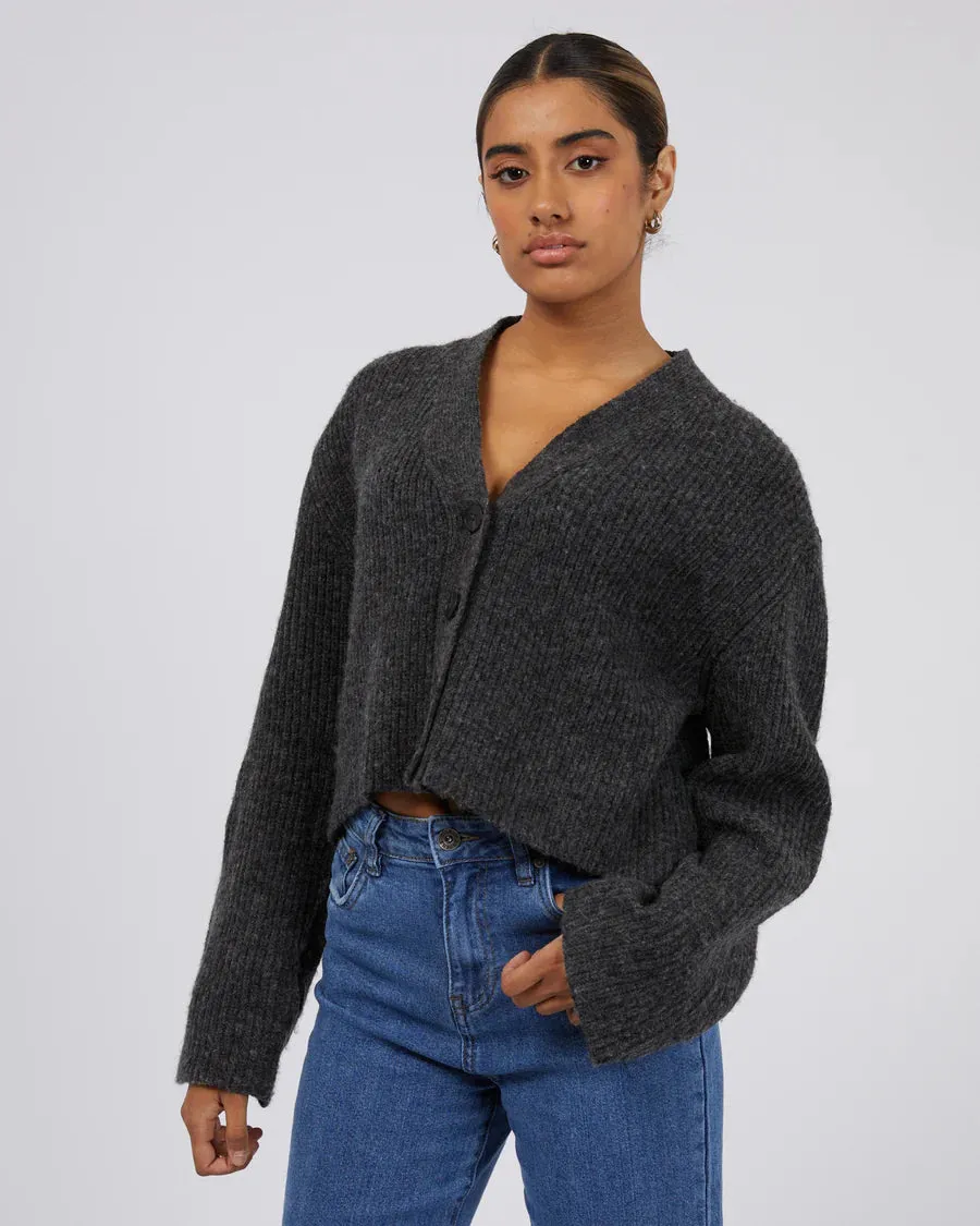 SILENT THEORY - Eden Knit Cardi - Charcoal