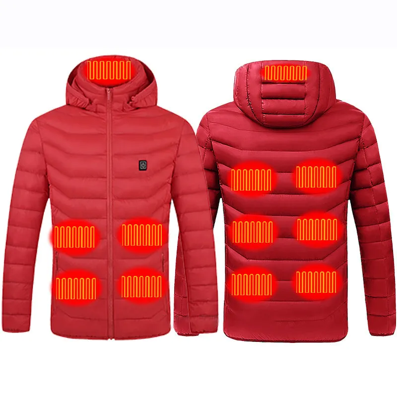 Smart Heating Clothes Winter Standing Collar Hooded Light Thin Heat Preservation Jacket Electric Heating Thermostat Cotton Jacket