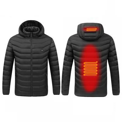 Smart Heating Clothes Winter Standing Collar Hooded Light Thin Heat Preservation Jacket Electric Heating Thermostat Cotton Jacket