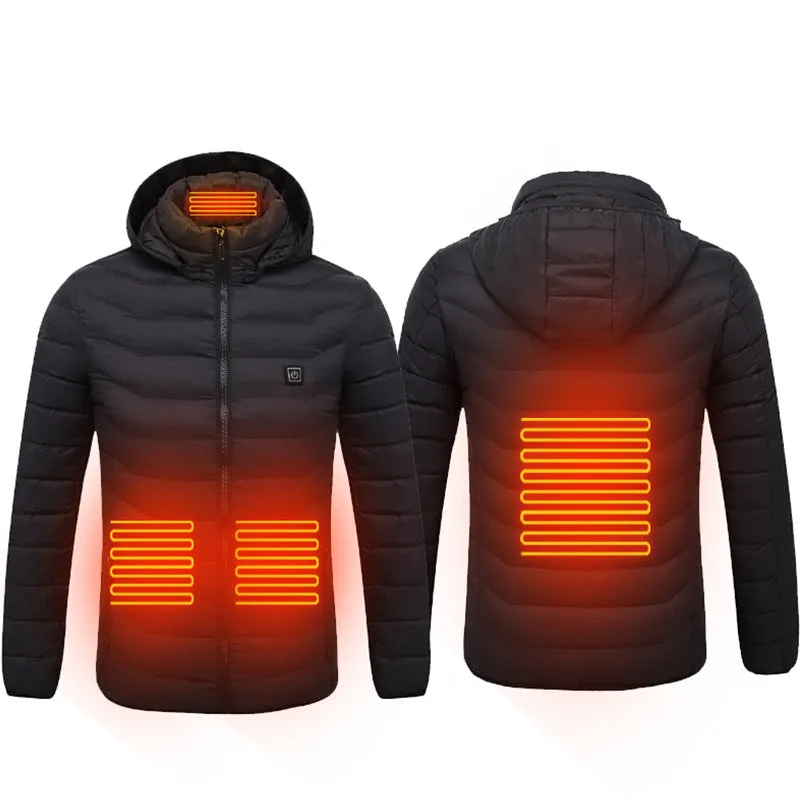 Smart Heating Clothes Winter Standing Collar Hooded Light Thin Heat Preservation Jacket Electric Heating Thermostat Cotton Jacket