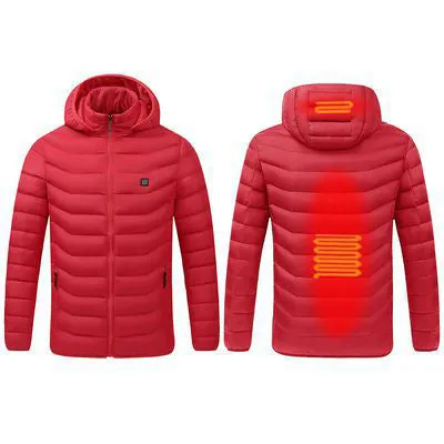 Smart Heating Clothes Winter Standing Collar Hooded Light Thin Heat Preservation Jacket Electric Heating Thermostat Cotton Jacket