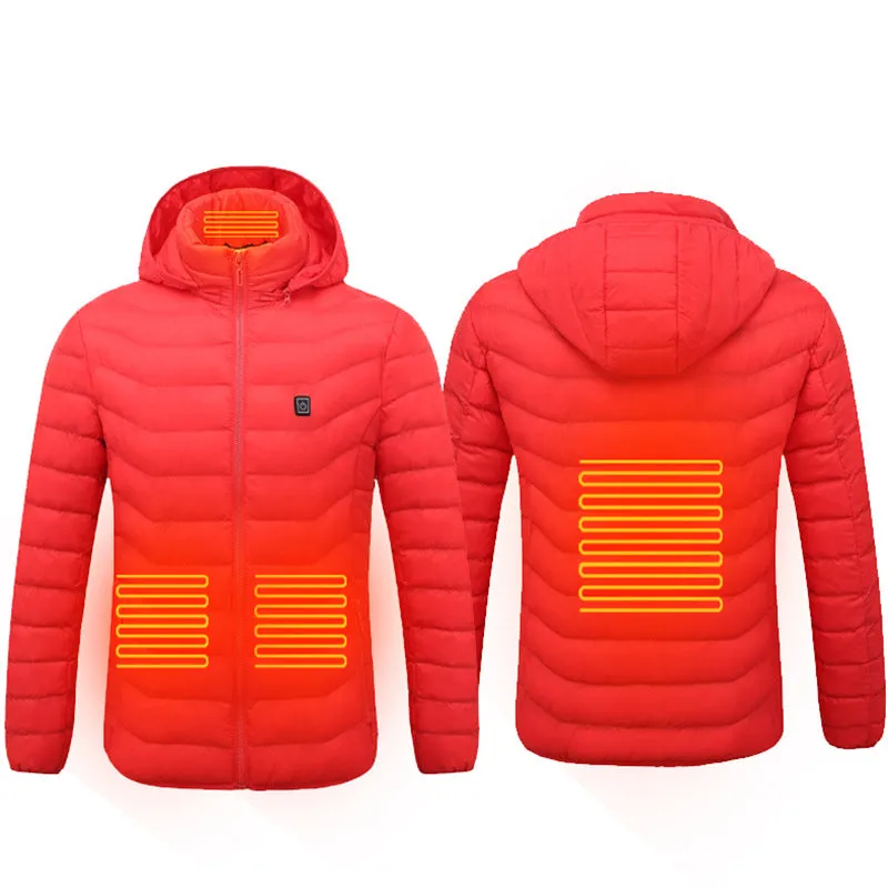 Smart Heating Clothes Winter Standing Collar Hooded Light Thin Heat Preservation Jacket Electric Heating Thermostat Cotton Jacket