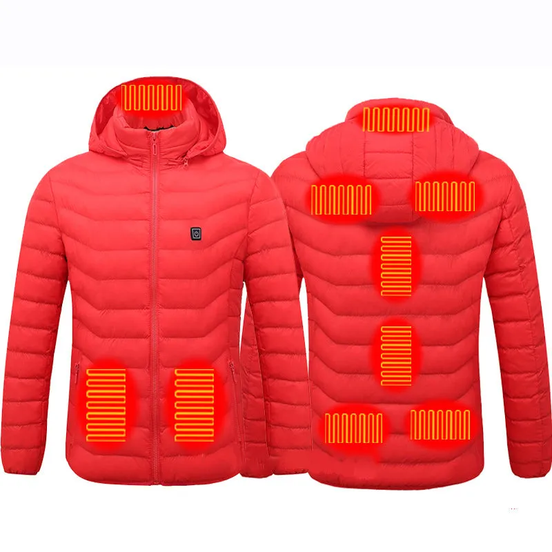 Smart Heating Clothes Winter Standing Collar Hooded Light Thin Heat Preservation Jacket Electric Heating Thermostat Cotton Jacket