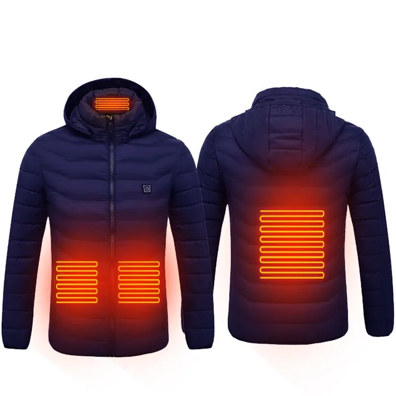 Smart Heating Clothes Winter Standing Collar Hooded Light Thin Heat Preservation Jacket Electric Heating Thermostat Cotton Jacket