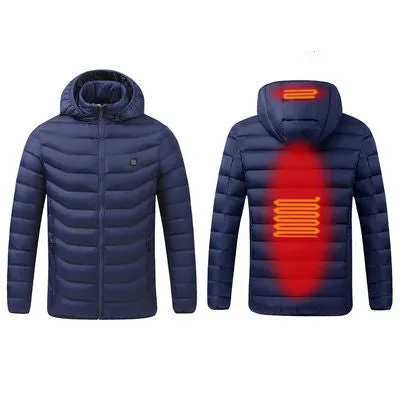 Smart Heating Clothes Winter Standing Collar Hooded Light Thin Heat Preservation Jacket Electric Heating Thermostat Cotton Jacket