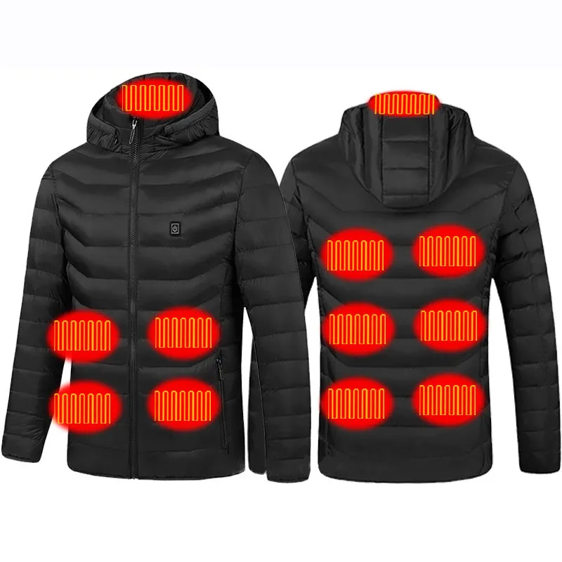 Smart Heating Clothes Winter Standing Collar Hooded Light Thin Heat Preservation Jacket Electric Heating Thermostat Cotton Jacket