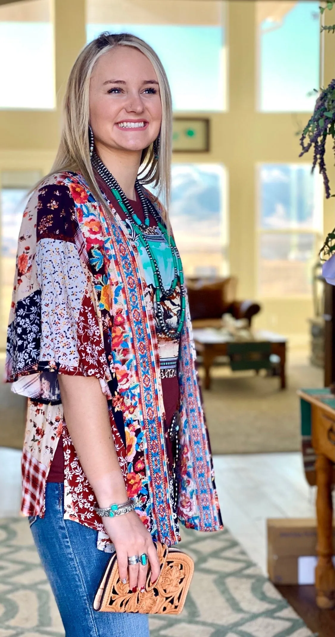 The Spring Valley Of The Suns Embroidered Patchwork  Kimono