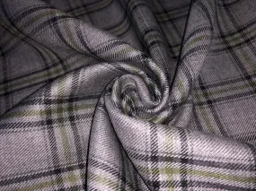 Tweed Suiting Heavy weight premium Fabric Plaids 58" wide available in 4 styles GREY/ BLACK/ GREEN PLAIDS LIGHT BROWN / DARK BROWN/ BLACK PLAIDS BLACK AND GREY PLAIDS CHARCOAL GREY/BLACK/BROWN PLAIDS[15692-15695]