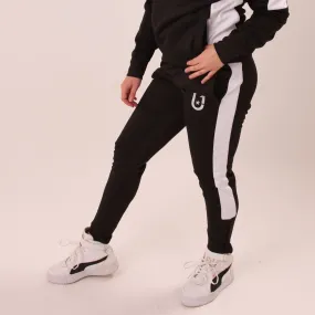 UNIFY Womens Crossover Track Pants Black/White Stripes