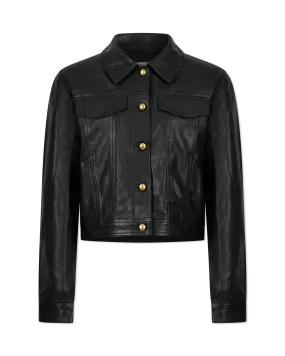 Vika Cropped Leather Jacket