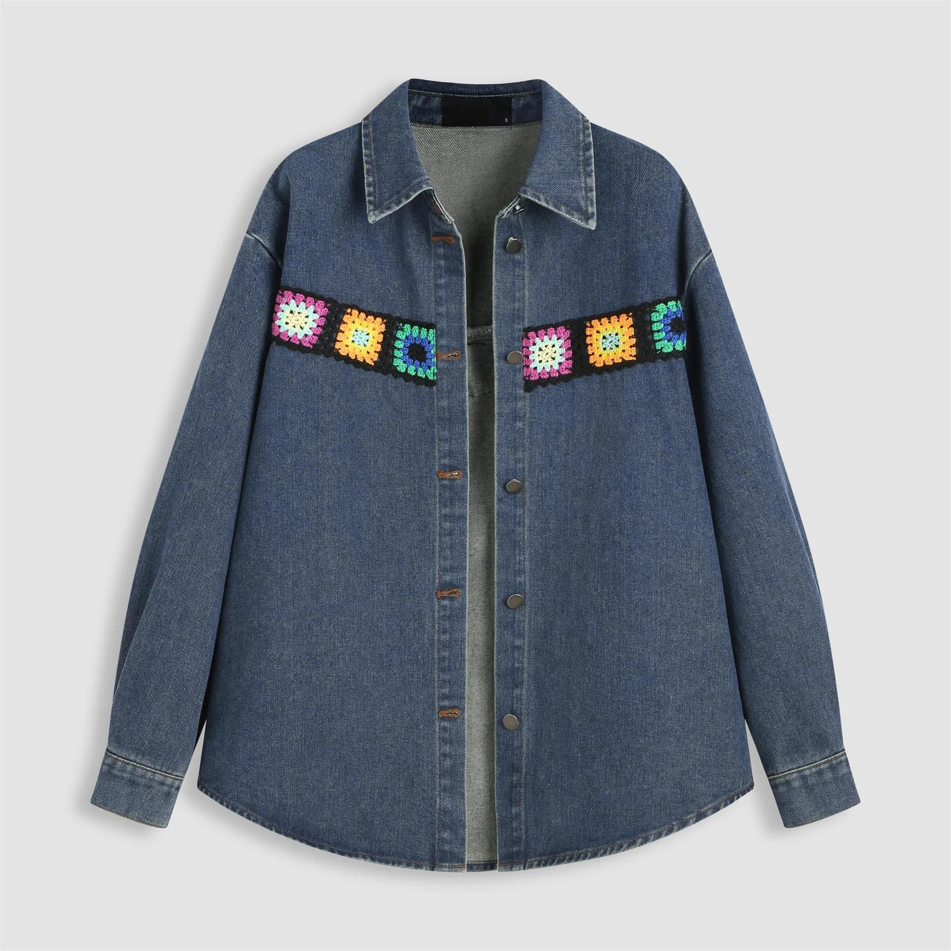 Women's Knit Decor Denim Jacket