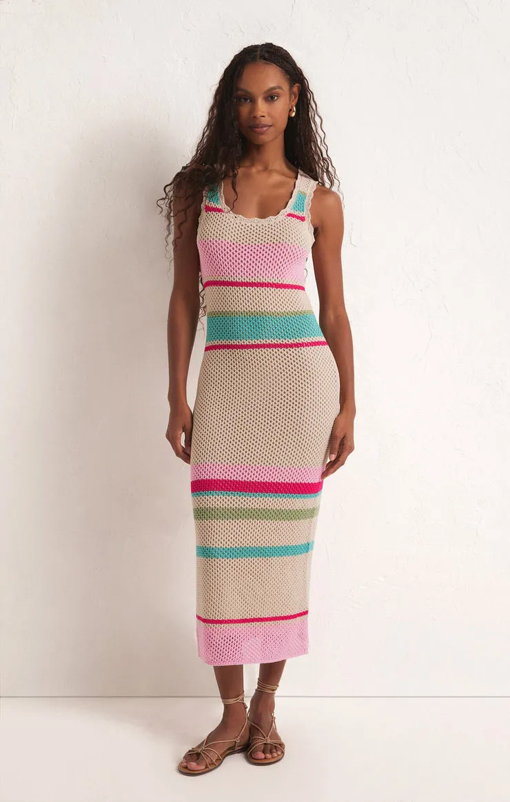 Z SUPPLY Ibiza Striped Crochet Knit Dress