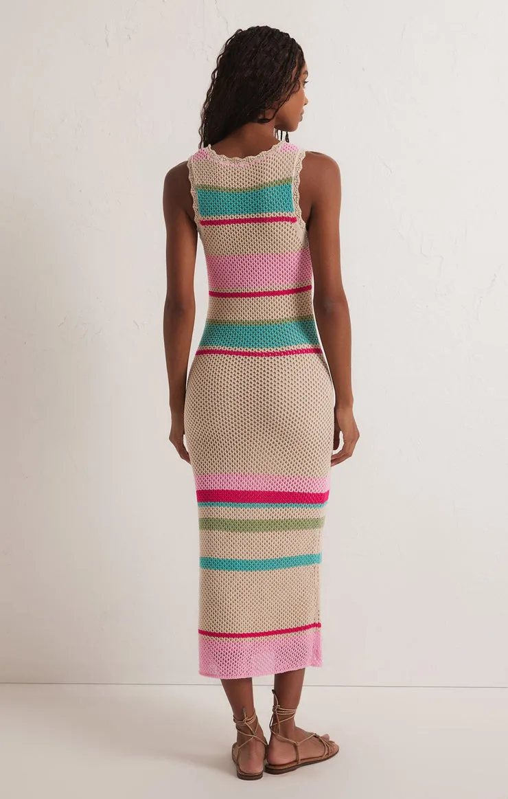 Z SUPPLY Ibiza Striped Crochet Knit Dress