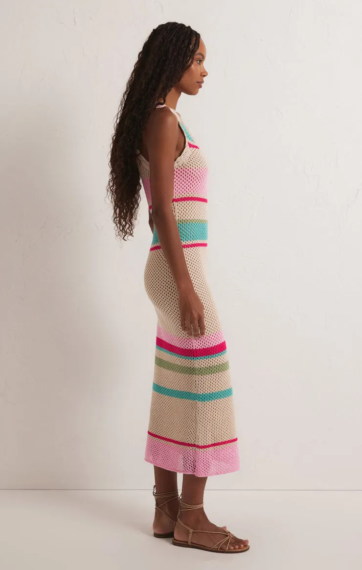 Z SUPPLY Ibiza Striped Crochet Knit Dress